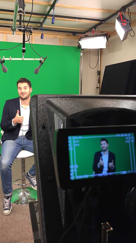 Make a professional looking and sounding video in the the soundproof studio Manchester image