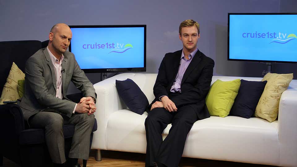 Soundproof TV Studio At Galleon Studios 2 presenters on a couch in the soundproof Television studios at Galleon Studios